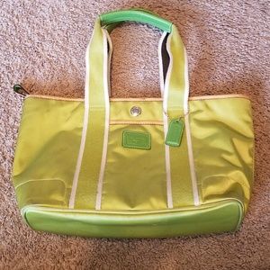 Lime green COACH purse